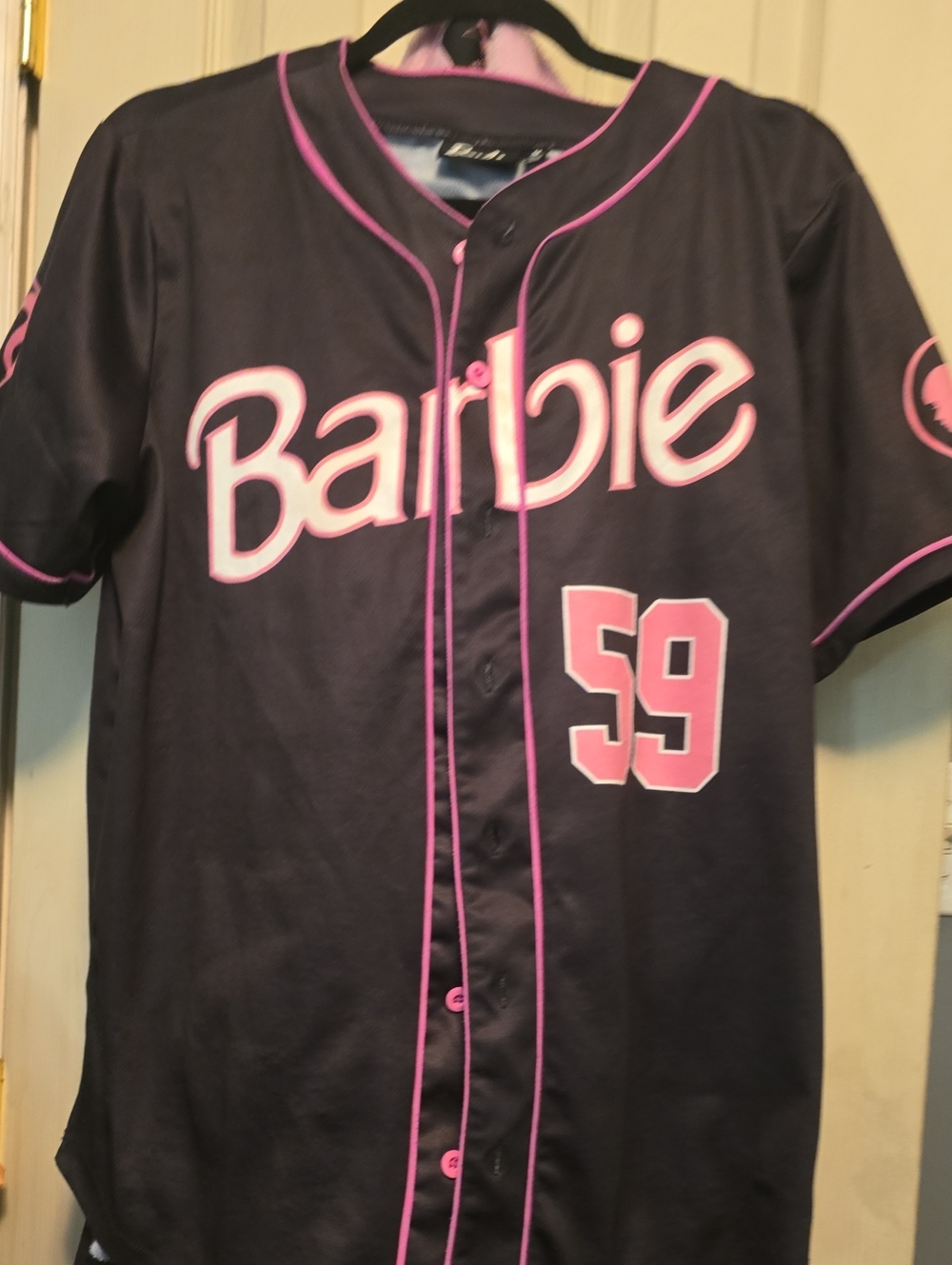 Barbie Black & Pink Baseball Jersey